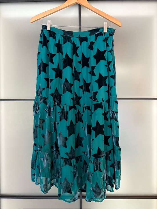 Anthropologie Dresses & Skirts - Anthropologie - Maeve Teal and Star-Print Midi Skirt